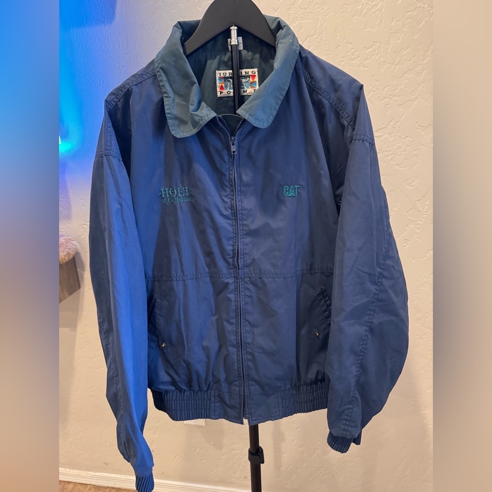 Vintage CAT Turning Point Teal Jacket Windbreaker